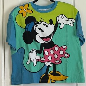 Disney Parks Minnie Mouse Cropped Graphic T-Shirt, size XL